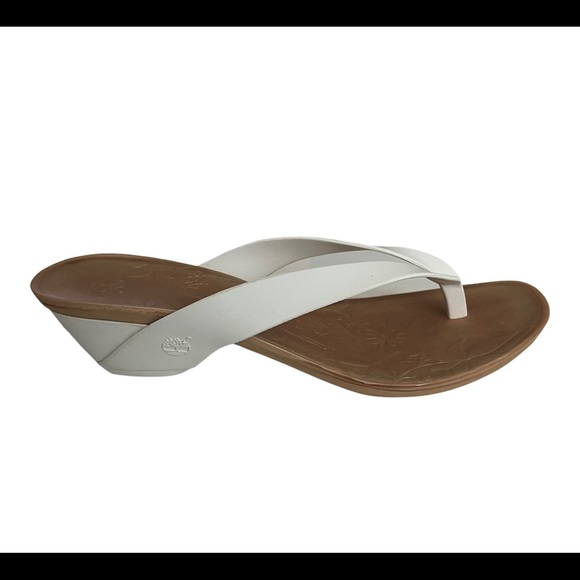 Sz 7Timberland Flirtatious Thong Womens Sandal White Rubber Beach Comfort 90386 - Picture 4 of 11
